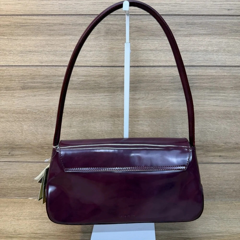 Pratesi Barchetta Italian Leather Shoulder Bag Chianti Burgundy Gold Hardware